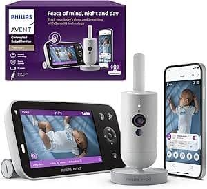 AVENT - AVENT Philips Babyphone vidéo connecté HD, Moniteur Le Plus avancé à ce Jour, Suivi IA du Sommeil et de la Respiration, Application, Affichage Jour et Nuit Ultra-Clair, SCD973/26 : Amazon.fr: Bricolage