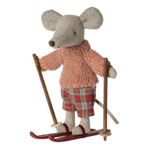 Maileg - Maileg - Grande sœur souris avec sa paire de ski