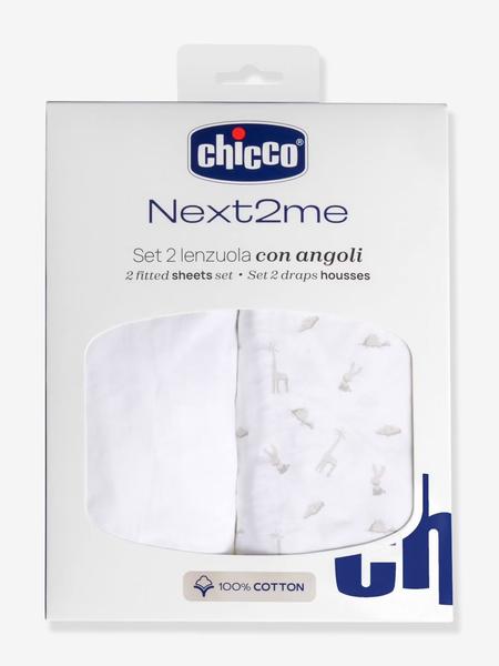 Chicco - Set 2 draps housse Next2Me CHICCO blanc