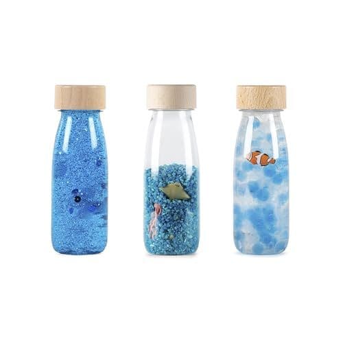 PETIT BOUM - Petit Boum - Pack de 3 Bouteilles Sensorielles Serenity | Un Microcosme dans Chaque Bouteille | Découvrir, Écouter et Apprendre | Stimulation Sensorielle | Bouteilles Sensorielles pour Enfant