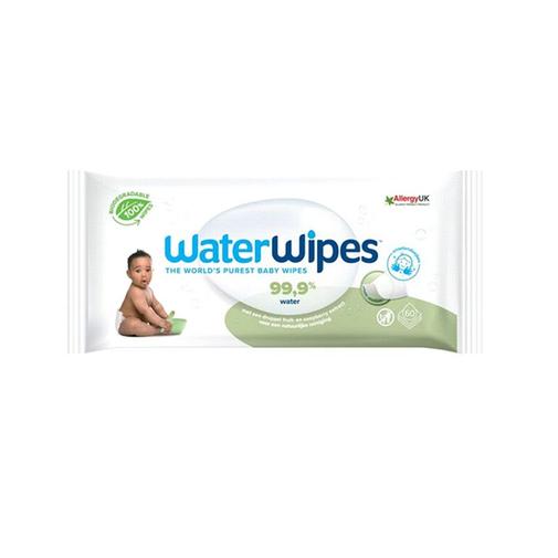 Waterwipes - Lingettes visage WaterWipes biodégradable - 60 pièces - Blanc