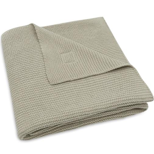 Jollein - Couverture en tricot Basic Knit Olive Green (100 x 150 cm)