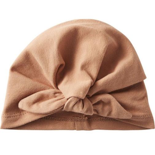 Bb&Co - Bonnet de naissance noué cassonade