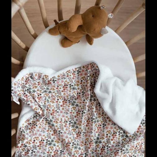 Manufacture des bébés français - Couverture fleuri rose