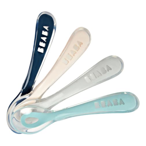 Béaba - Cuillère 2ème âge soft en silicone - Lot de 4