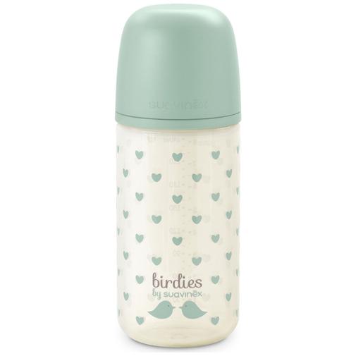 Suavinex - Biberon en verre tétine SXPro S Birdies Vert (240Ml)