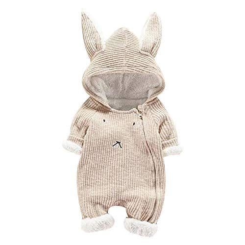 DAY8 Vêtement Bébé Garçon - Grenouillère Hiver Chaud DAY8 Pyjama Garçon Automne Combinaison Bébé Garçon 0-24 Mois Vêtements Manteau Bébé Fille Naissance Body Unisexe Bébé Barboteuse Costume (60(0-6 mois), Kaki)