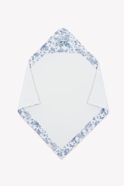 Tartine et Chocolat - Cape de bain - Imprimé inspiration toile de jouy bleu fille | Tartine et Chocolat