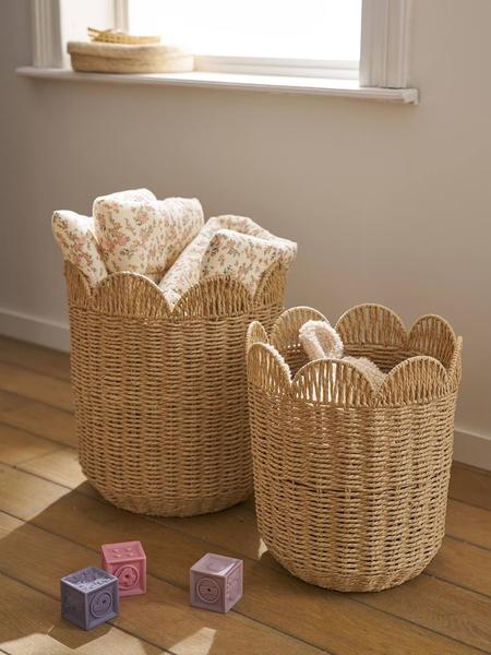 Vertbaudet - Lot 2 paniers de rangement gigognes beige