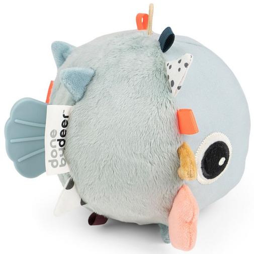 Done by deer - Balle d'éveil poisson Puffee bleu (12 cm)