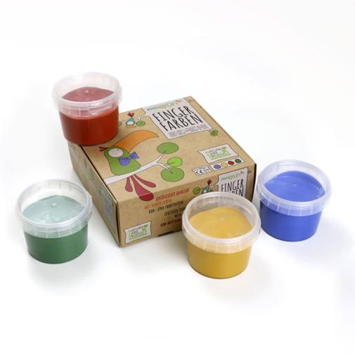 Neogrün - Peinture À Doigts "aki" Naturelle & Vegan Bio Set De 4 Pots Multicolore