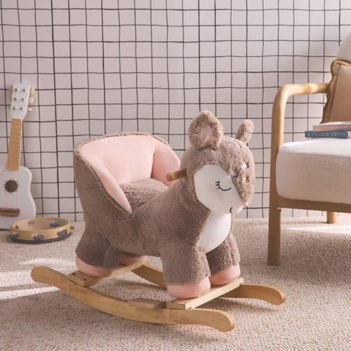 sweeek - Fauteuil Faon À Bascule Pour Enfant Taupe