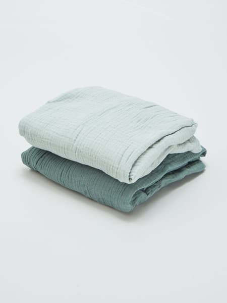 KIABI - Lot de 2 draps housse en gaze de coton