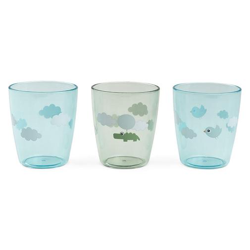 Done by deer - Lot de 3 Mini Verres Yummy Happy Clouds Vert - 120 ml