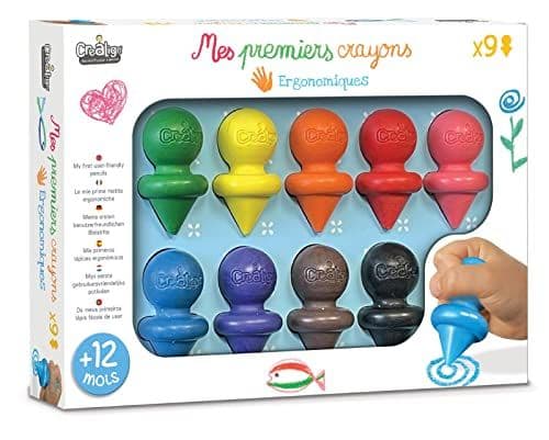Crea lign' - Crea lign' Coffret Loisir Créatif - Mes Premiers Crayons x9 - Dès 12 Mois - CL195