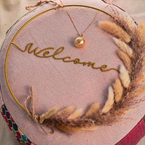 Babireva - Bijou de grossesse bola avec chaîne - classique or rose