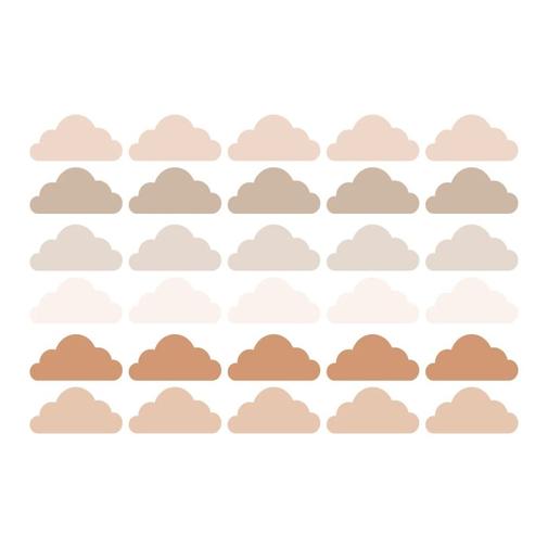 Decochic - Stickers muraux en vinyle nuages marron et beige