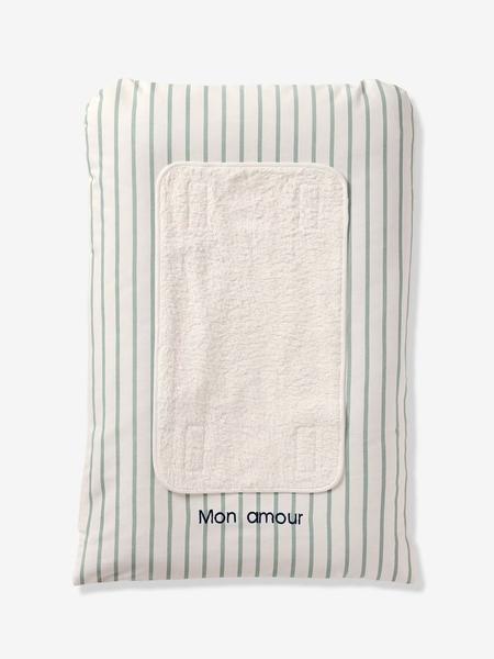 Vertbaudet - Housse matelas à langer personnalisable vert sauge