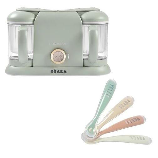 Béaba - Pack Robot cuiseur Babycook® Duo + Lot de cuillères 1er âge silicone