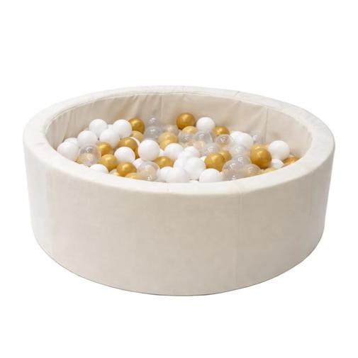 Bees & Blooms - Piscine à balles en mousse beige ø90 h30 cm, 200 balles