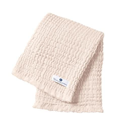 nordic coast company - nordic coast company® Couverture en mousseline pour bébé - Couverture emmaillotée à franges - Mousseline de gaze (poudre)