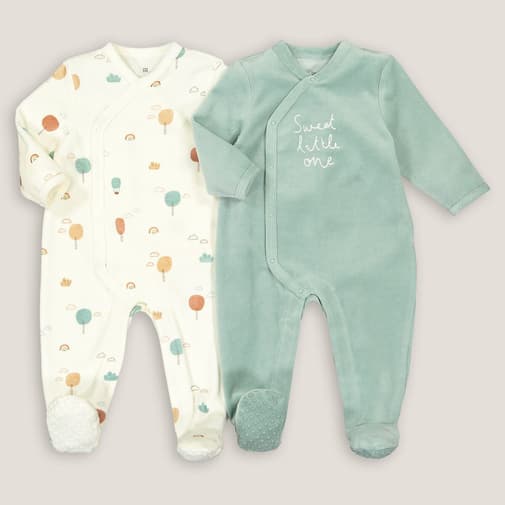 LA REDOUTE COLLECTIONS - Lot de 2 pyjamas 1 pièce en velours