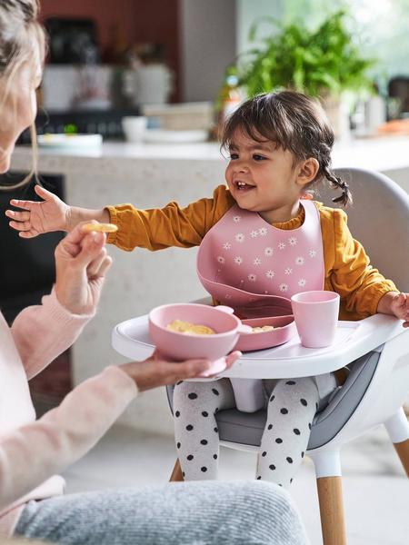 Vertbaudet - Coffret repas en silicone set vieux rose