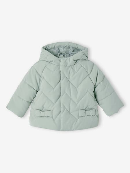 Vertbaudet - Manteau 3 en 1 bébé matelassé vert d'eau - Vertbaudet