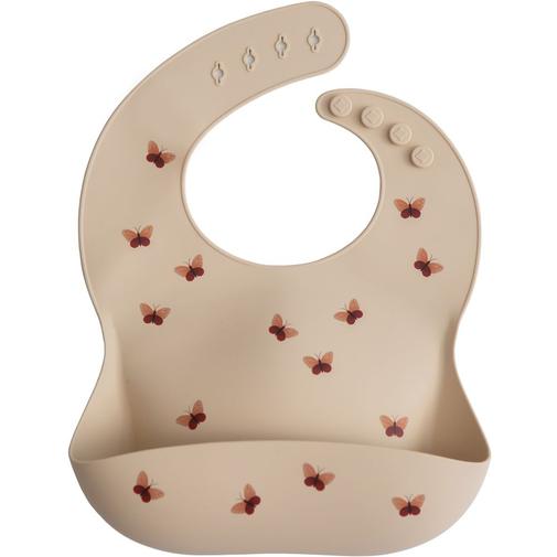 Mushie - Bavoir à poche en silicone Butterflies