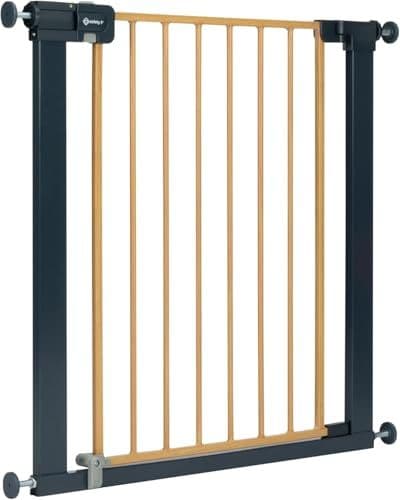 Safety 1st - Safety 1st Easy Close Metal Gate, Barrière escalier Enfant à Pression 73-80 cm (Max. 108 cm), Barrière de sécurité Enfant Facile à Fermer d'une Main, sans vis, Double Verrouillage, Effet Bois