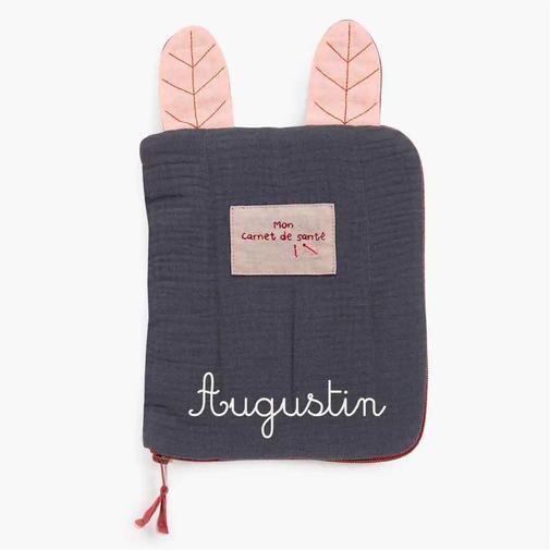 Moulin Roty - Protège carnet de santé à broder gris