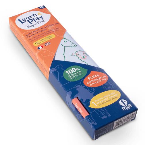 Super Petit - Set de Table à Colorier Réversible et son Feutre - Les Animaux de la Ferme