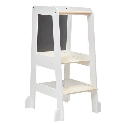 Prémaman - Tour d'apprentissage Premissori avec tableau noir en bois blanc - Blanc