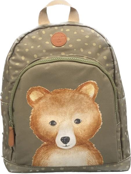 Les Aquarelles de Marlène - Sac à dos ourson aquarelle vert kaki – Sac enfant maternelle - Waldy & Co