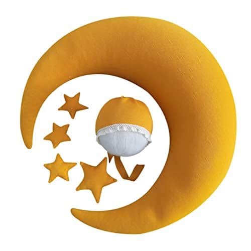 Sanfiyya - Les Accessoires de Photographie Nouveau-nés posent Un Oreiller Crescent Star Pillow Set Baby Shooting Accessoires Yellow Photography