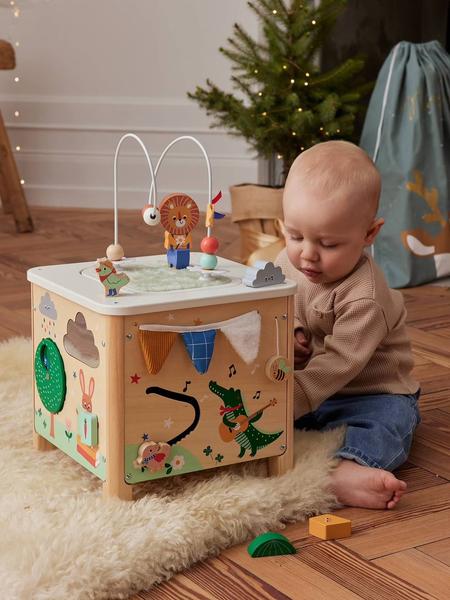 Vertbaudet - Cube d'activités sensoriel LES ANIMAUX JOYEUX en bois FSC® bois