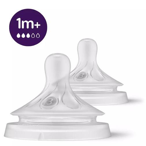 Avent - Tétine Natural Response débit normal - 1m+ - Transparent