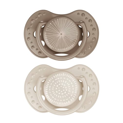 Difrax - Lot de 2 sucettes dynamique lovi nuit & harmony taille 3 de 6 à 18 mois beige - Difrax