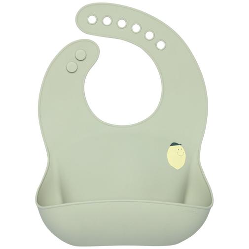 Lassig - Bavoir en silicone avec poche Happy Fruits Citron