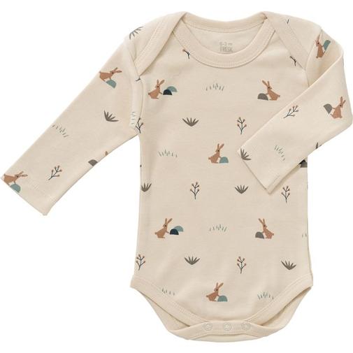 Fresk - Body manches longues en coton bio Rabbit sandshell (0-3 mois : 50 à 60 cm)