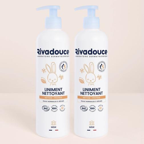 rivadouce - Lot De 2 Liniments Nettoyant Bébé 500ml - Change - Peaux sensibles - Certifié bio et 100% d'ingrédients naturels - Rivadouce