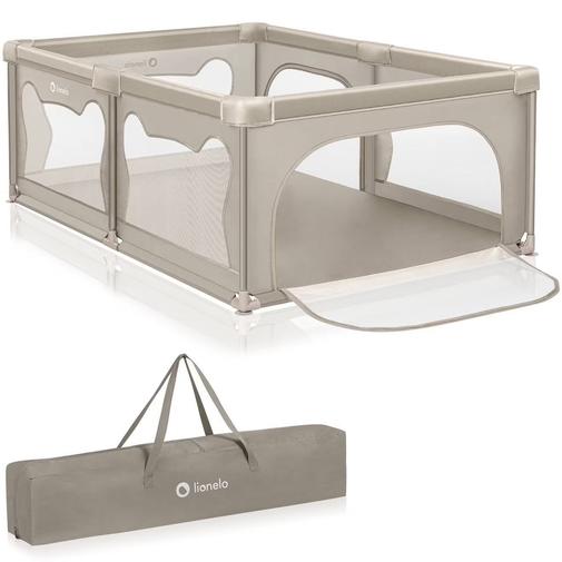 Lionelo - Parc Bébé Willow Avec Pliage Rapide, 2 Entrées Latérales, Parois En Maille Et Sac De Transport Beige Sand