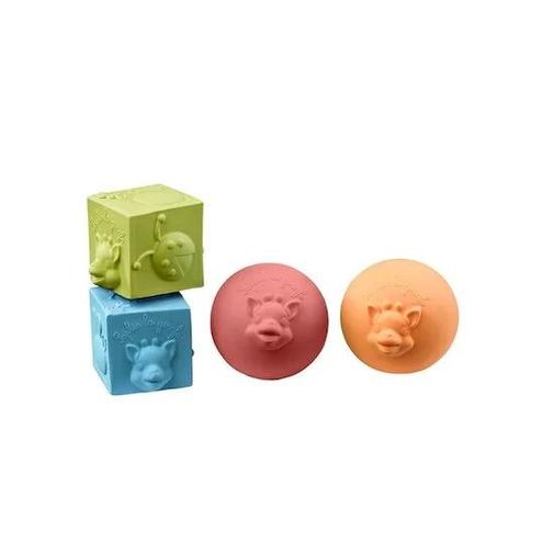 Sophie la girafe - Set 2 balles et 2 cubes So'Pure