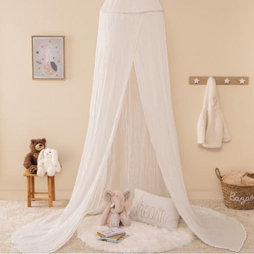 Home Maison - Ciel de lit en double gaze de coton blanc 250x340 cm