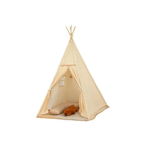 Babykare - Tente tipi avec pompons pour enfant beige