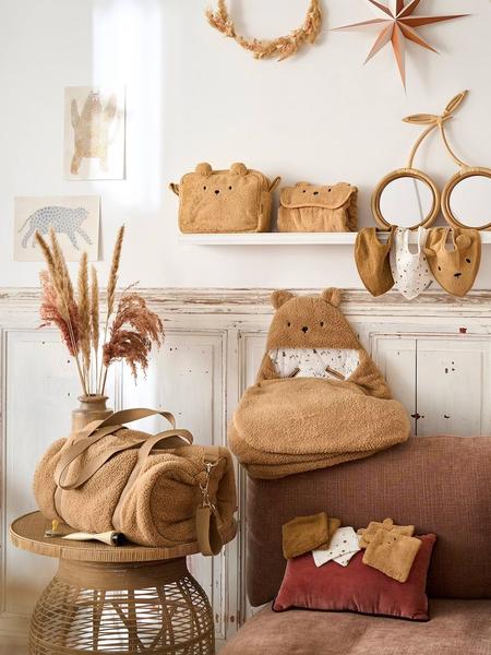 Vertbaudet - Lot de 6 lingettes lavables Ourson caramel