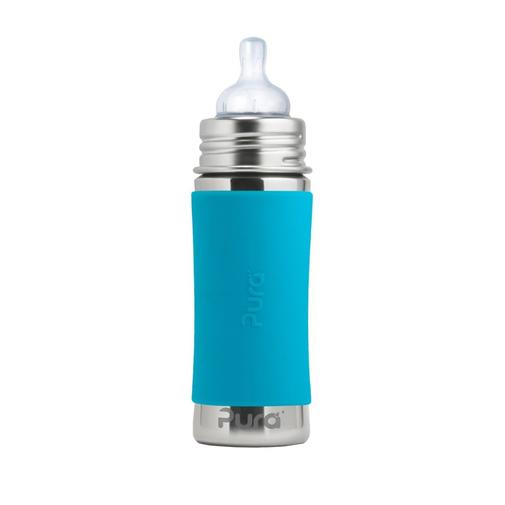 Pura - Biberon évolutif en inox 325ml Bleu