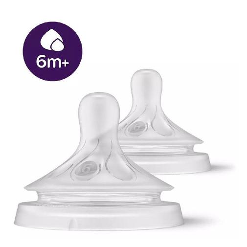 Avent - Tétine Natural Response liquides épais - 6m+ T6 - Transparent