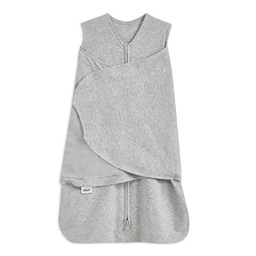 HALO - HALO Sac de Couchage de bébé Swaddle | 1.5 tog Sleepsack | 100% Coton, Gris de bruyère pour Les bébés | Changement de Couche Zip Facile | Couverture Portable | Garçons et Filles, 0-3 Mois