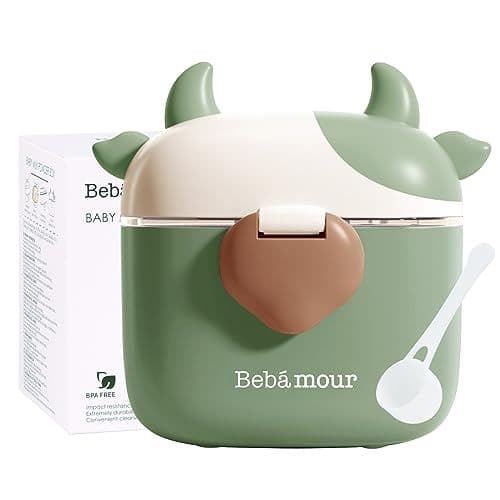 Bebamour - Bebamour Pots de distributeur de lait en poudre portables pour bébés Snack Container avec Scoop et niveleur,460ML,New Green
